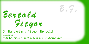 bertold fityor business card